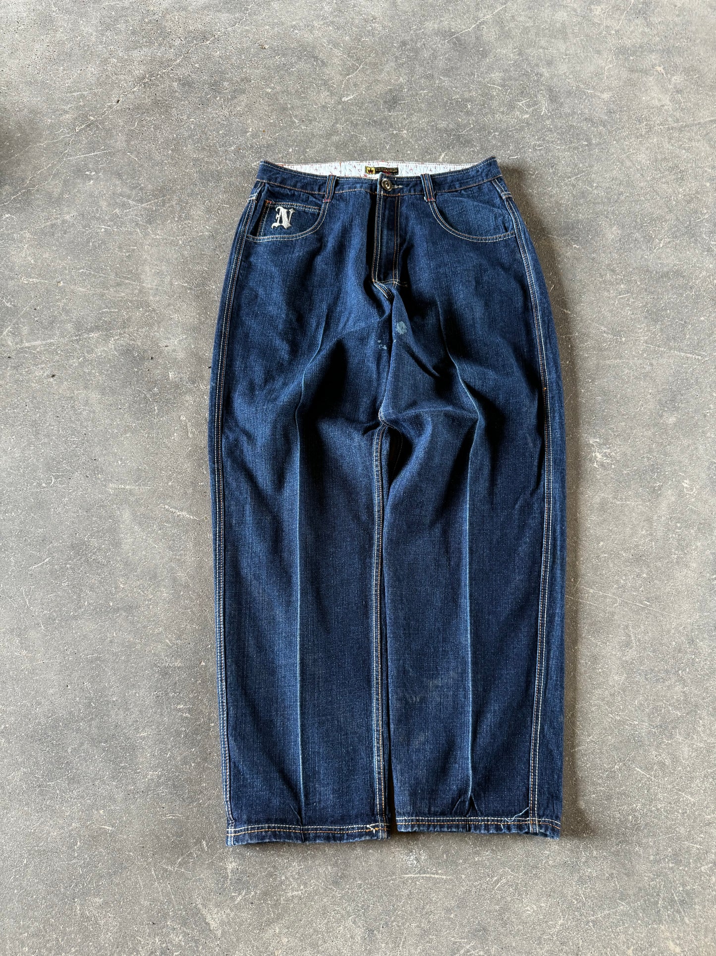 Y2K embroidered jeans