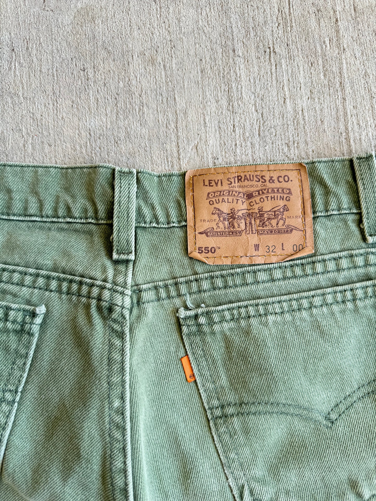 Vintage green Levi’s orange tab jorts