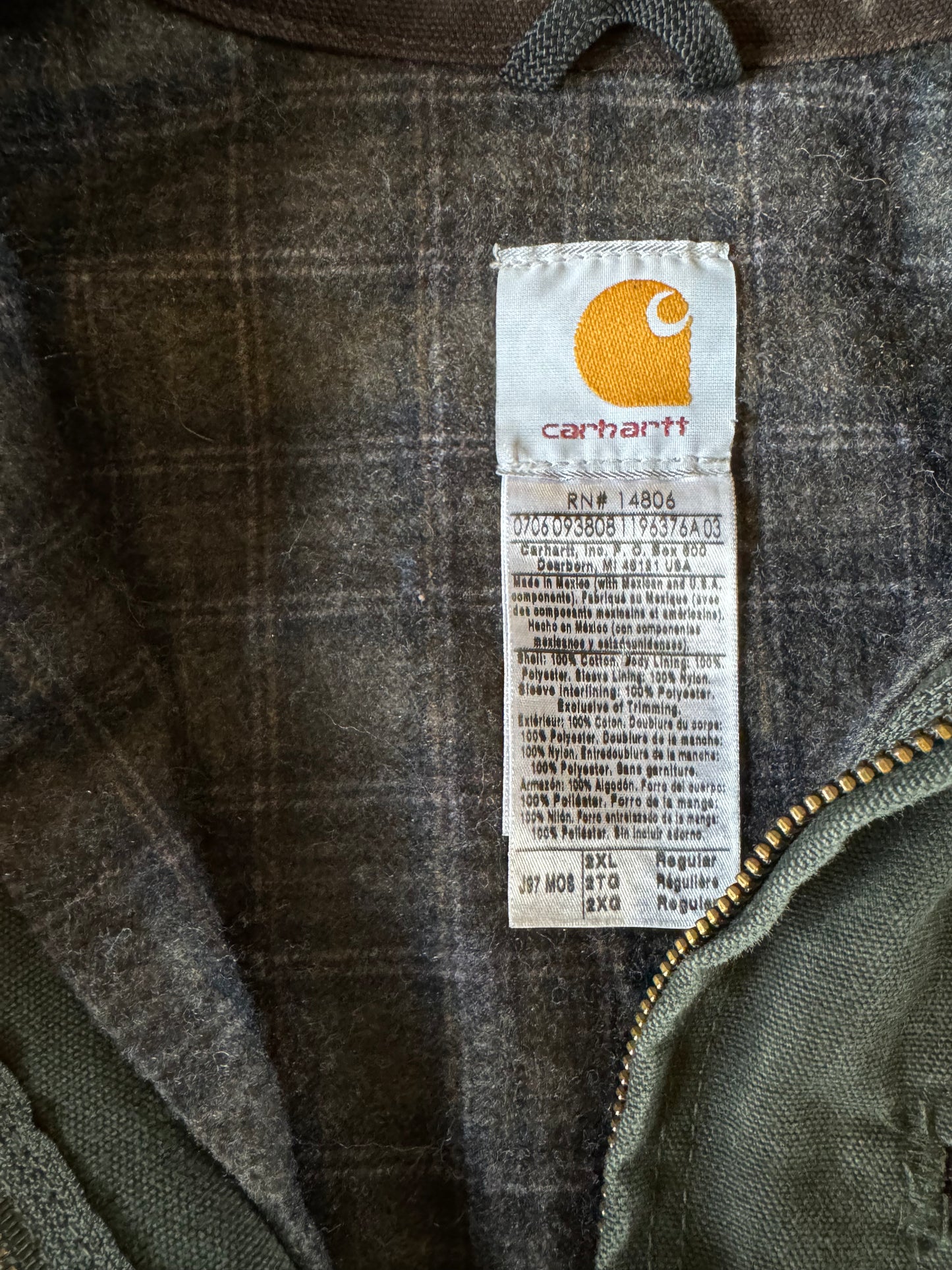 Vintage green carhartt Detroit jacket