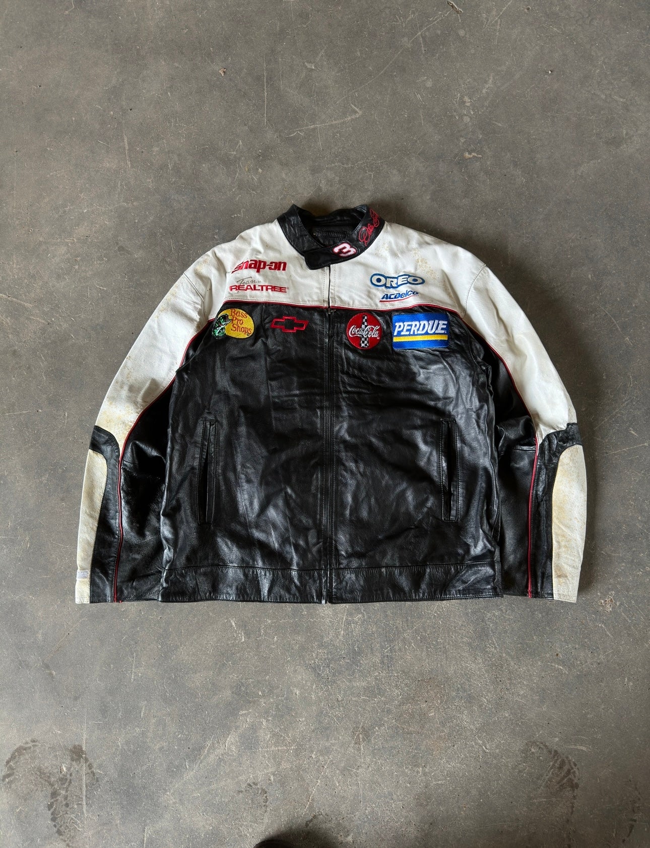 Vintage goodwrench racing leather jacket