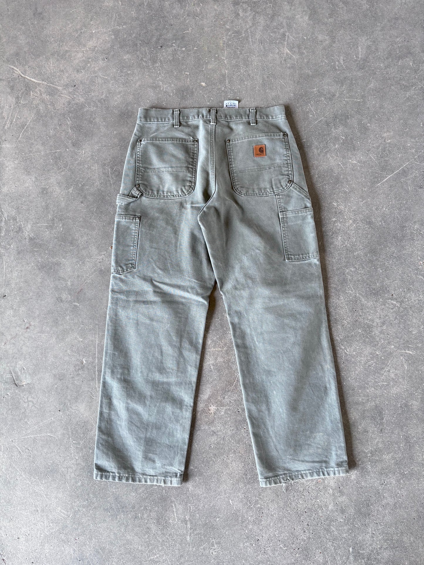 Olive green carhartt double knee pants