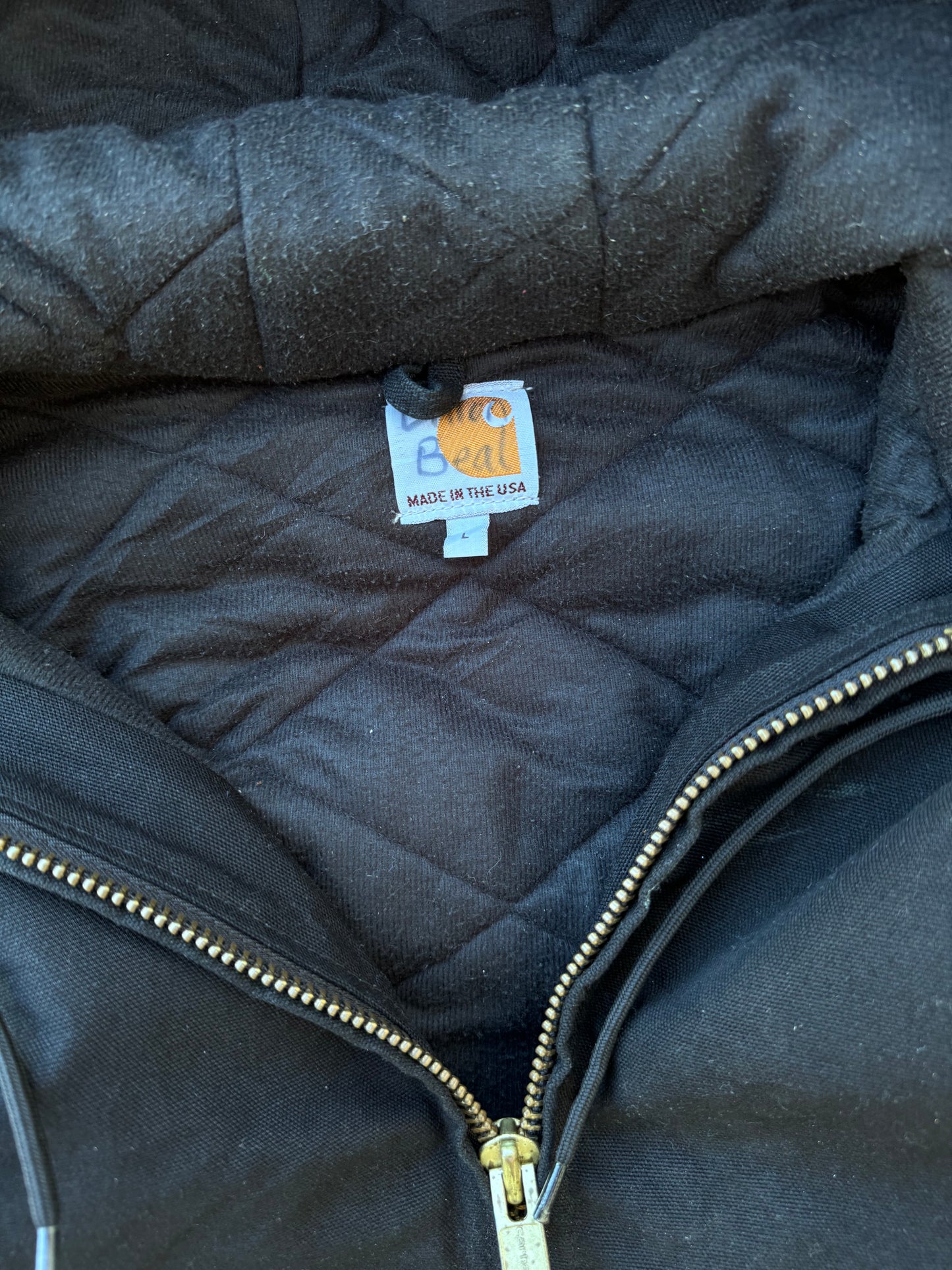 Black carhartt hooded jacket