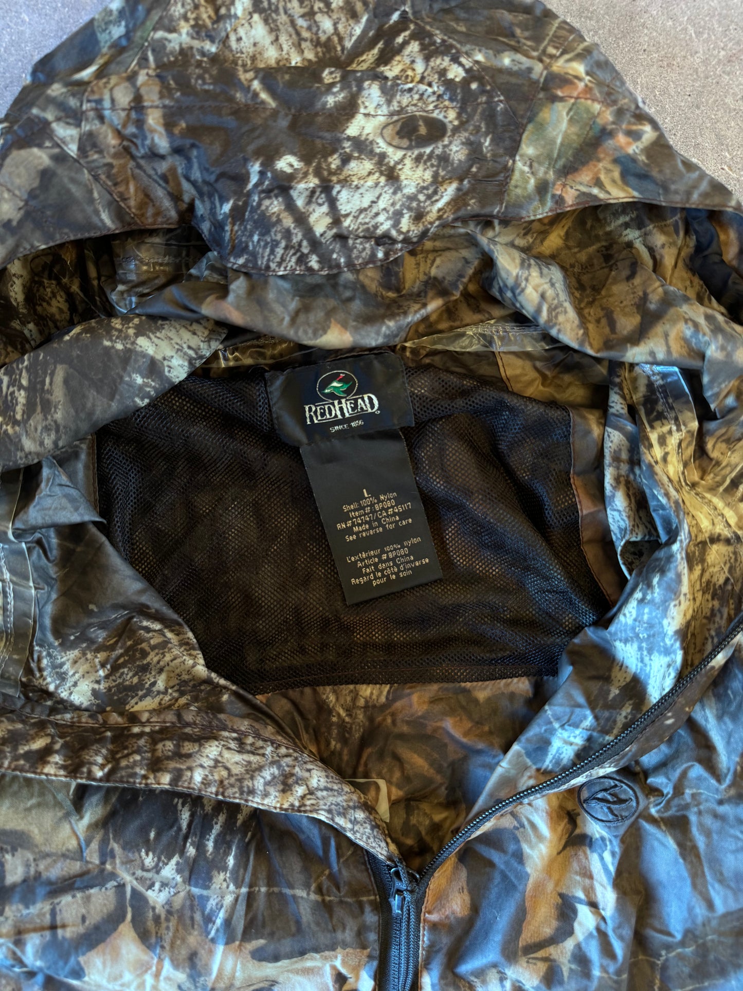 Real tree camo windbreaker