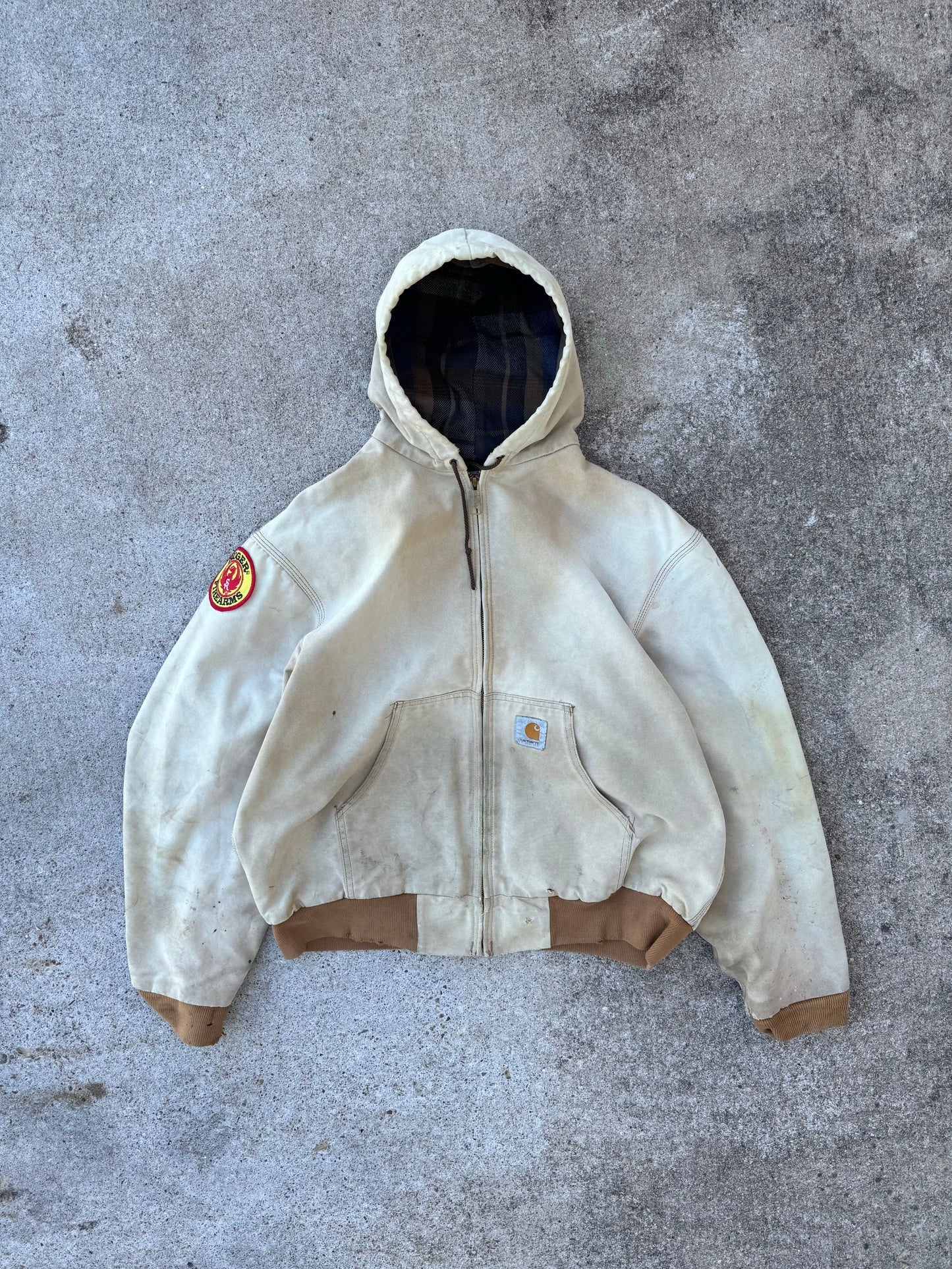 Vintage blanket lined carhartt hooded jacket