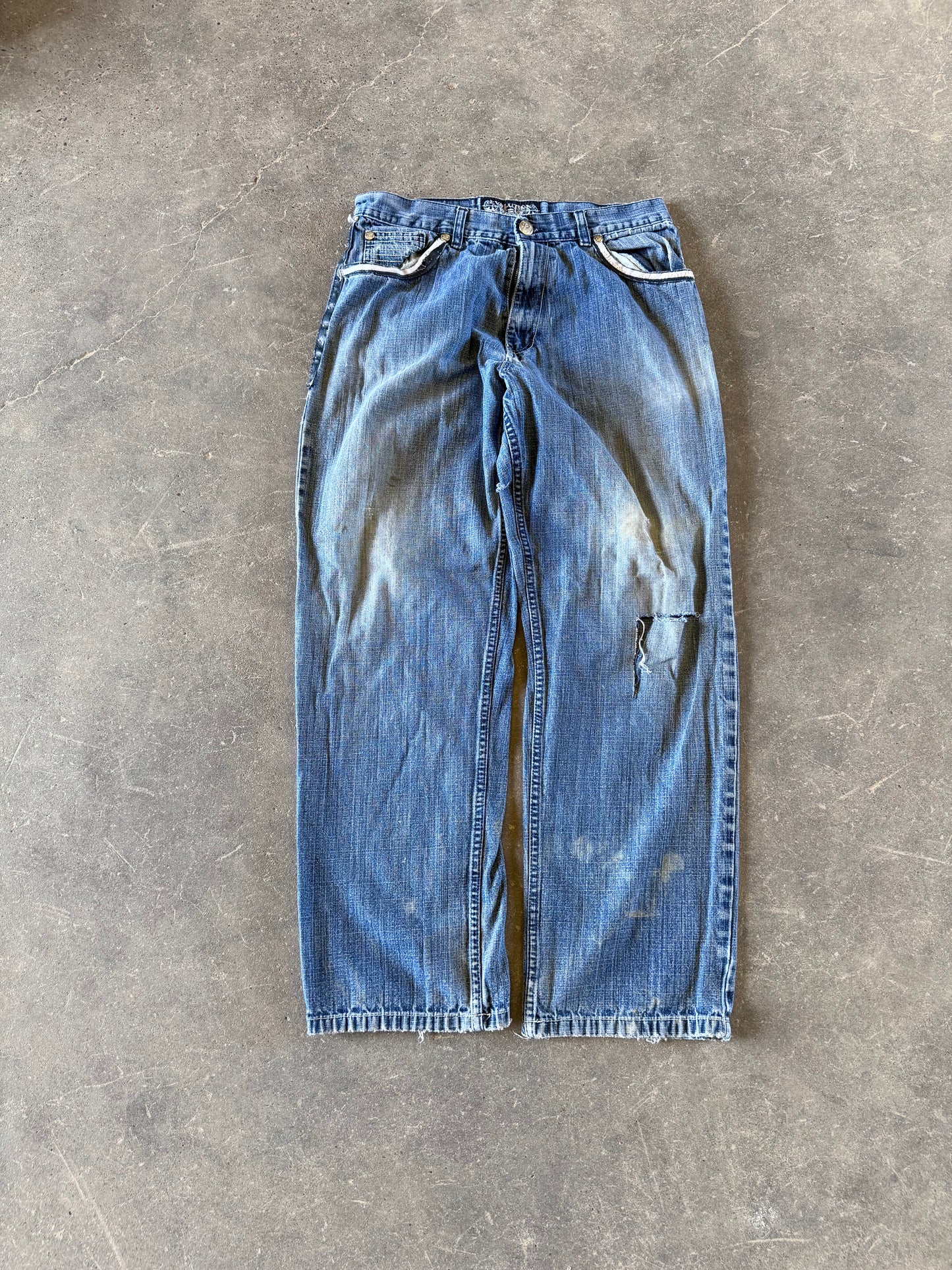 Thrashed Y2K embroidered jeans