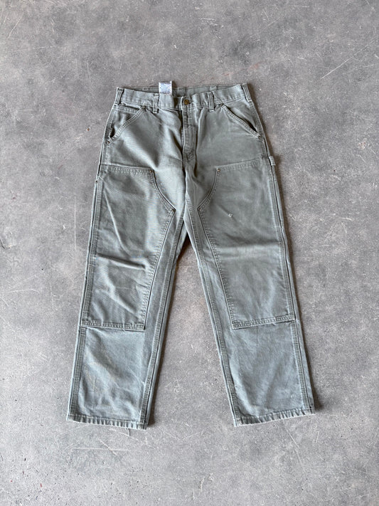 Olive green carhartt double knee pants