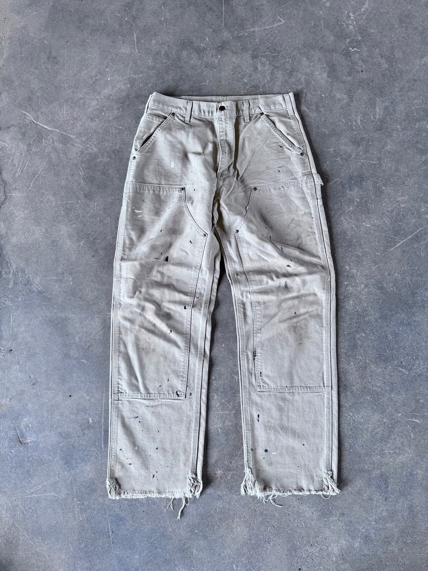 Cream carhartt double knee pants