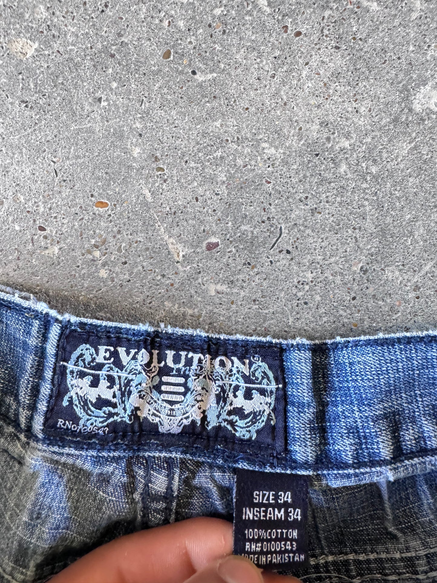 Thrashed Y2K embroidered jeans