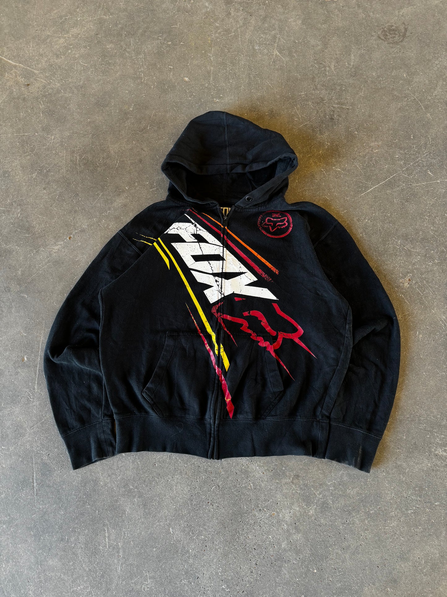 Y2K fox zip up hoodie