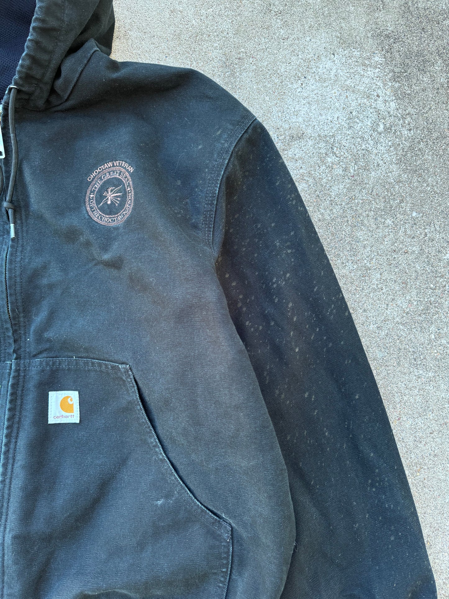 Black carhartt hooded jacket