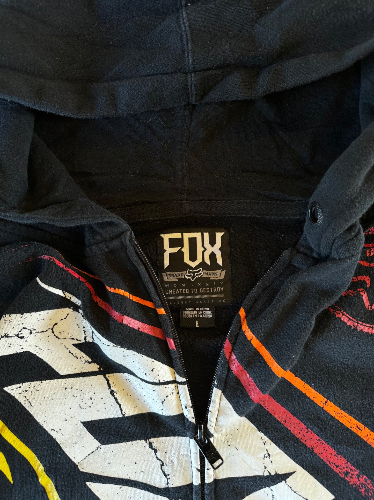 Y2K fox zip up hoodie