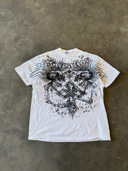 Y2K skull cross tee