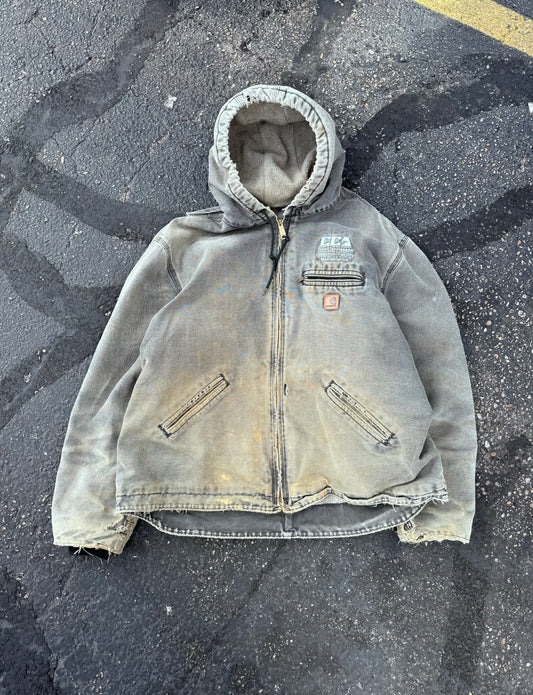 Faded grey carhartt hooded jacket