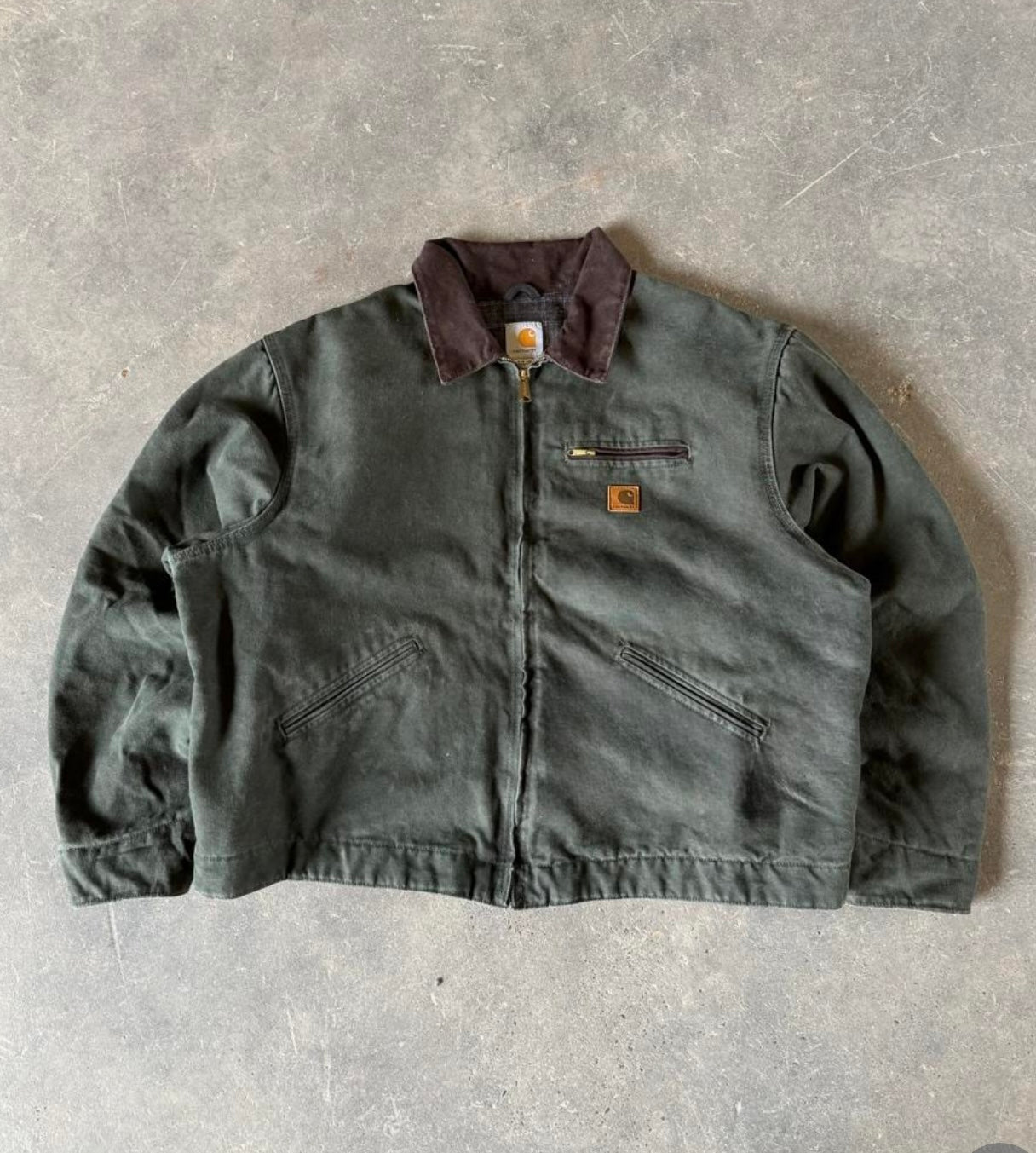 Vintage green carhartt Detroit jacket