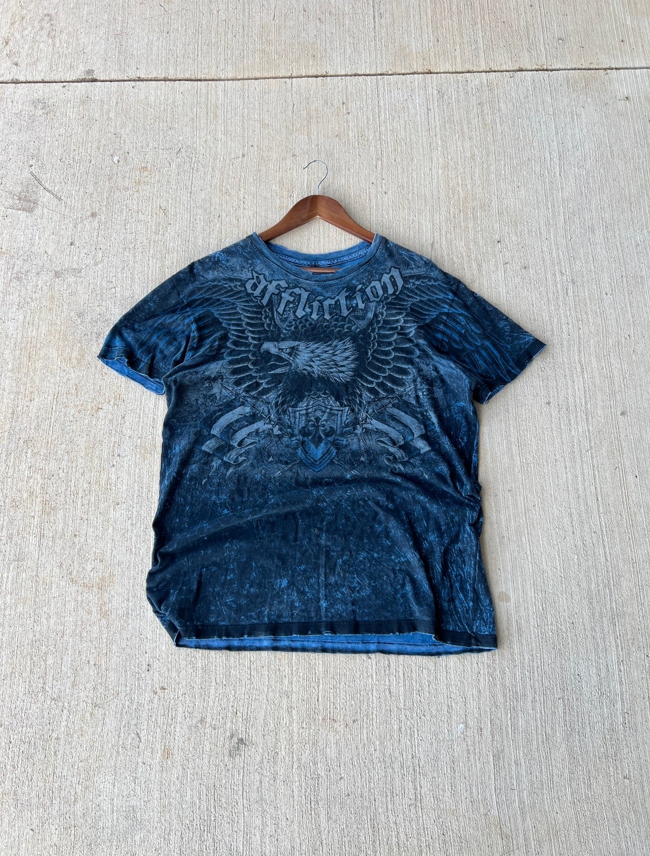 Vintage Y2K Affliction Blue Tee