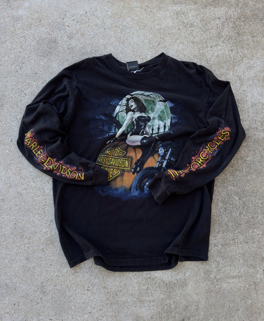 Vintage Harley Davidson Halloween Long Sleeve Tee