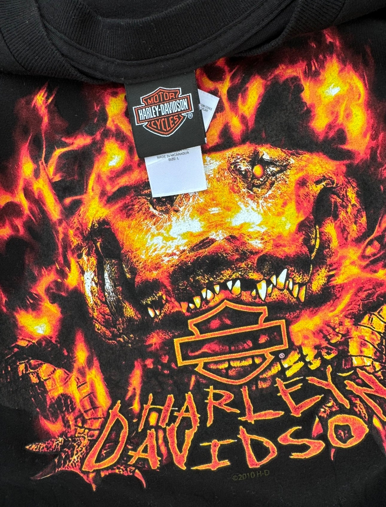 Vintage Harley Davidson Alligator Flame Tee