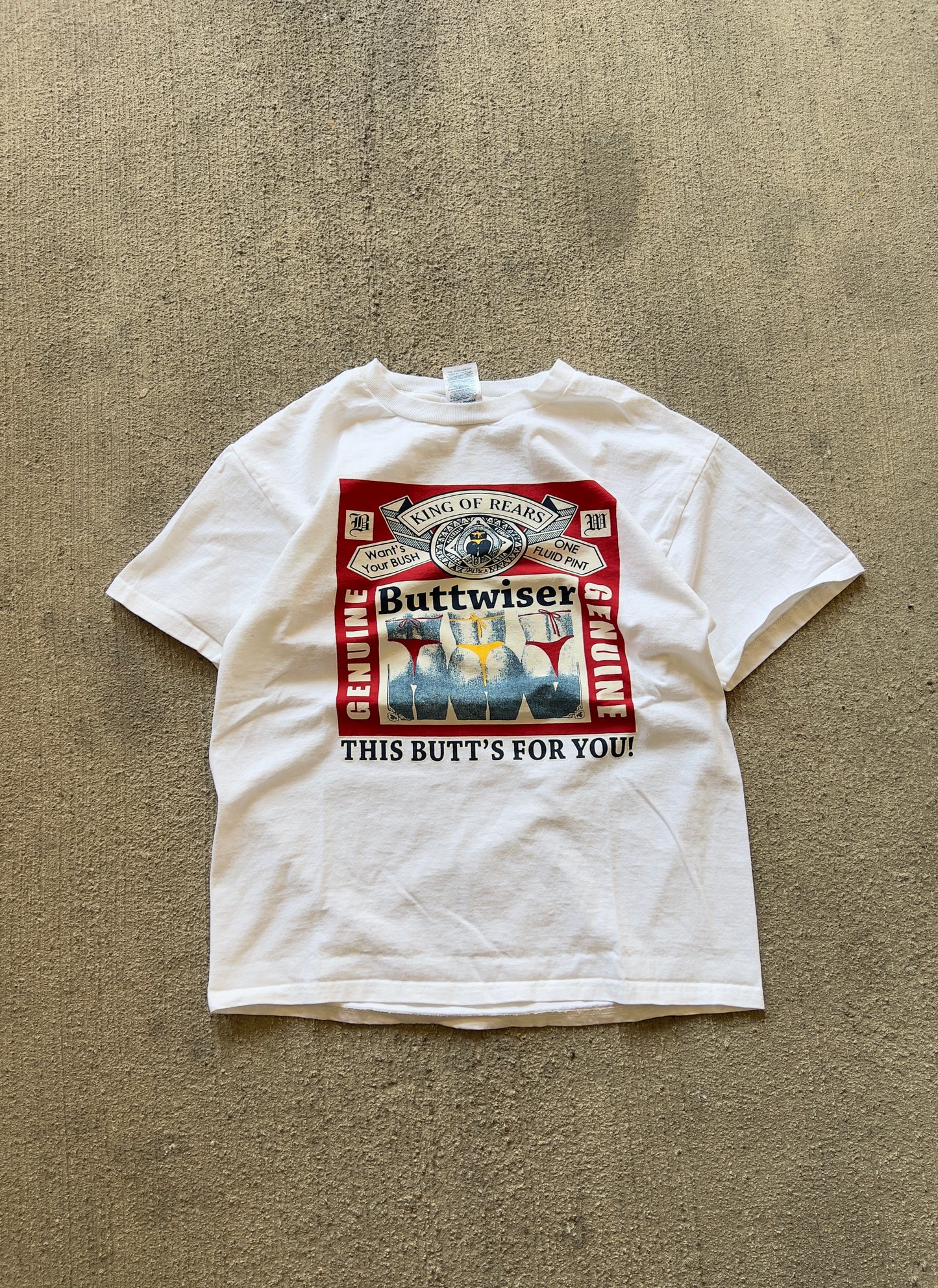 Mens Vintage Buttwiser Parody Tee