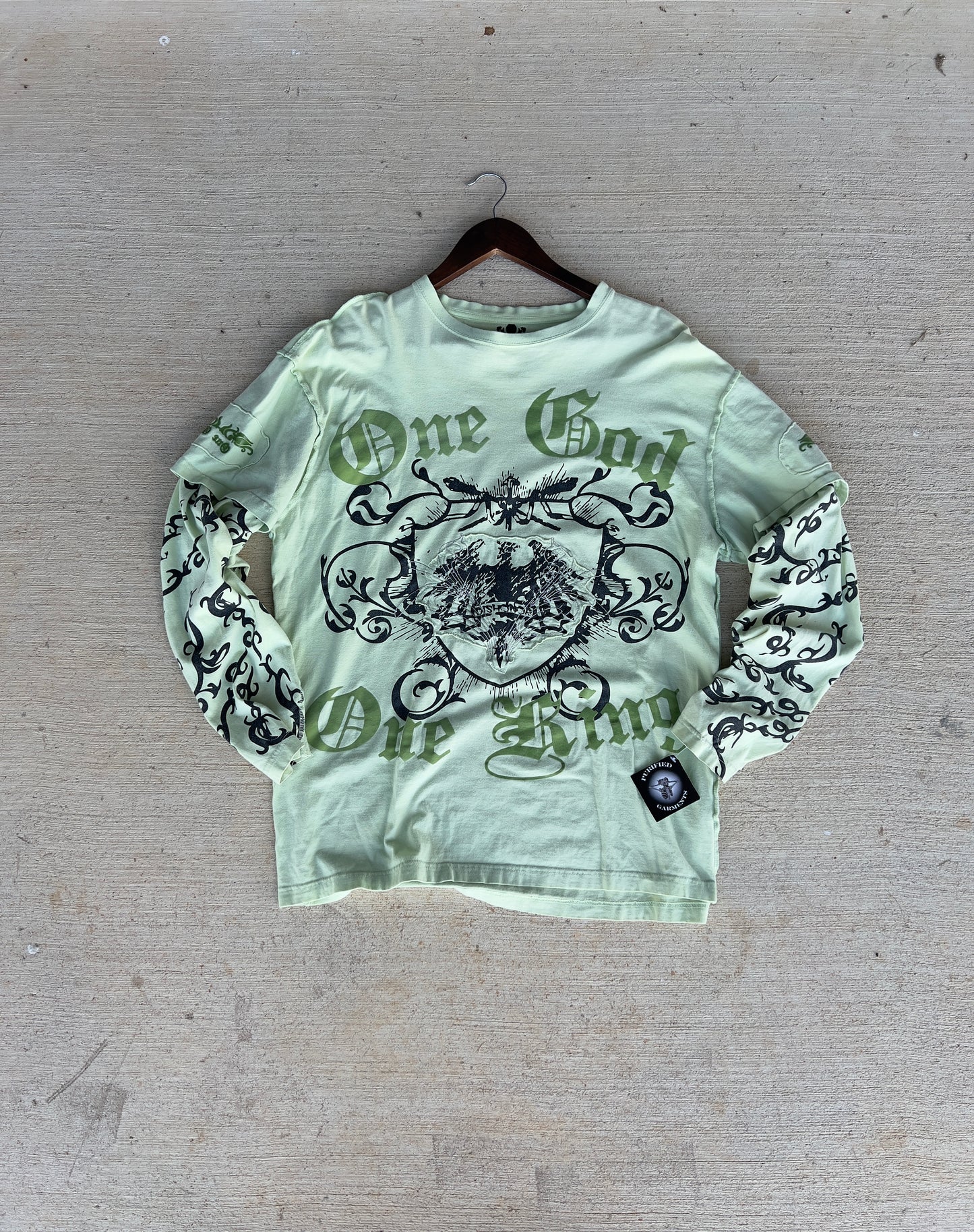 Vintage Y2K One Bad One King Green Long Sleeve Tee