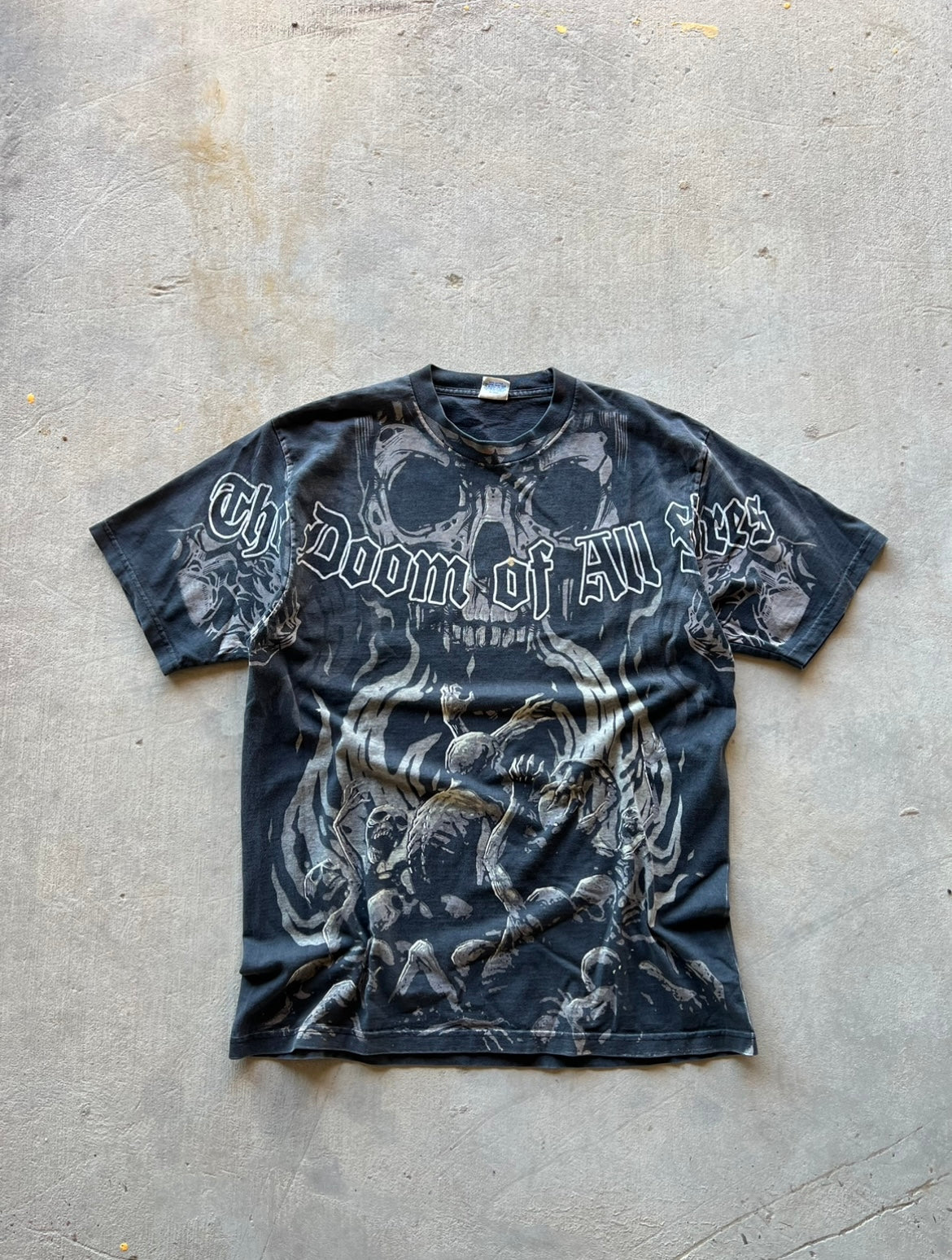 Vintage Y2K Doom Of All Fires Skull Tee