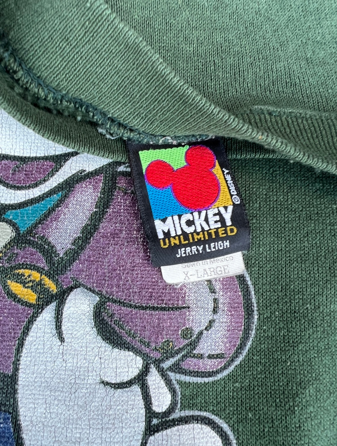 Vintage Mickey Mouse Green Sweatshirt